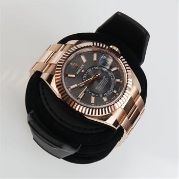 Rolex 18kt Rose Gold Oyster Perpetual Sky Dweller Watch- Evaluated By Certified Gemologist- AGS/GIA