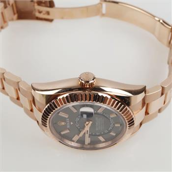 Rolex 18kt Rose Gold Oyster Perpetual Sky Dweller Watch- Evaluated By Certified Gemologist- AGS/GIA