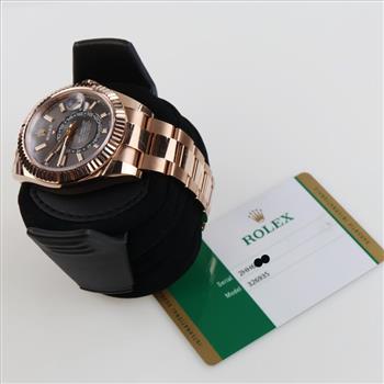 Rolex 18kt Rose Gold Oyster Perpetual Sky Dweller Watch- Evaluated By Certified Gemologist- AGS/GIA