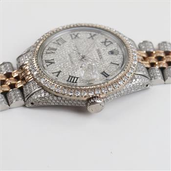 Rolex 5.68ctTW Diamond SS And 18kt Gold DateJust Watch - Evaluated By Certified Gemologist-AGS/GIA