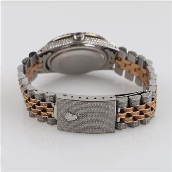 Rolex 5.68ctTW Diamond SS And 18kt Gold DateJust Watch - Evaluated By Certified Gemologist-AGS/GIA