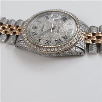 Rolex 5.68ctTW Diamond SS And 18kt Gold DateJust Watch - Evaluated By Certified Gemologist-AGS/GIA
