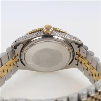 Rolex 7.15cts TW Diamond 18kt Gold Date Just Watch-Evaluated By Our Certified Gemologist-AGS/GIA