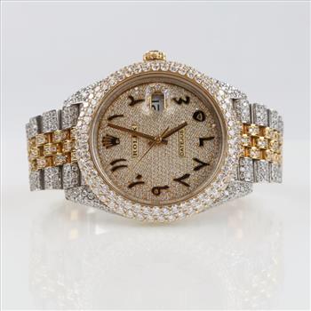 Rolex Date Just 10.54cts TW Diamond Watch-Evaluated By Our Certified Gemologist-AGS/GIA