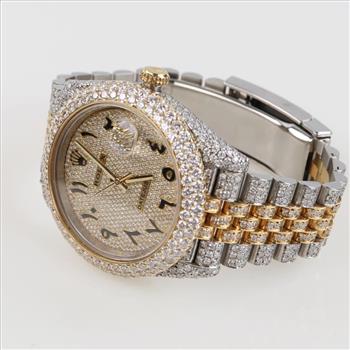 Rolex Date Just 10.54cts TW Diamond Watch-Evaluated By Our Certified Gemologist-AGS/GIA