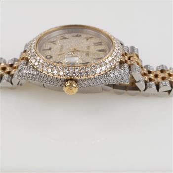 Rolex Date Just 10.54cts TW Diamond Watch-Evaluated By Our Certified Gemologist-AGS/GIA