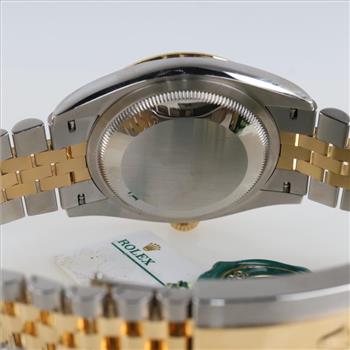 Rolex Date Just 18kt Gold Diamond Dial Watch-Evaluated By Our Certified Gemologist-AGS/GIA