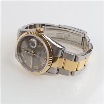 Rolex Date Just 18kt Gold Watch-Evaluated By Our Certified Gemologist-AGS/GIA