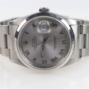 Rolex Date Just Stainless Steel Watch- Evaluated By Our Certified Gemologist-AGS/GIA