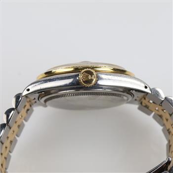 Rolex DateJust 0.60ct TW Diamond 18kt Gold Accent Watch- Evaluated By Certified Gemologist-AGS/GIA