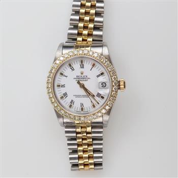 Rolex DateJust 1.23ctTW Diamond 18kt Gold Accent Watch -Evaluated By Certified Gemologist-AGS/GIA