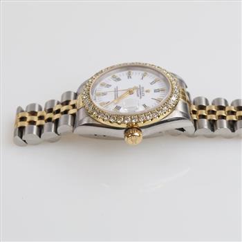 Rolex DateJust 1.23ctTW Diamond 18kt Gold Accent Watch -Evaluated By Certified Gemologist-AGS/GIA