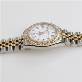 Rolex DateJust 1.23ctTW Diamond 18kt Gold Accent Watch -Evaluated By Certified Gemologist-AGS/GIA