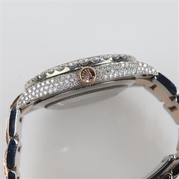 Rolex DateJust 14.29cts TW Diamond  Watch- Evaluated By Our Certified Gemologist-AGS/GIA