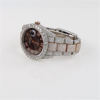 Rolex DateJust 14.29cts TW Diamond  Watch- Evaluated By Our Certified Gemologist-AGS/GIA