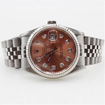 Rolex Datejust 14kt White Gold Accent Watch- Evaluated by our Certified Gemologist-AGS/GIA