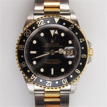 Rolex DateJust 18kt Gold GMT II Watch-Evaluated By Our Certified Gemologist-AGS/GIA