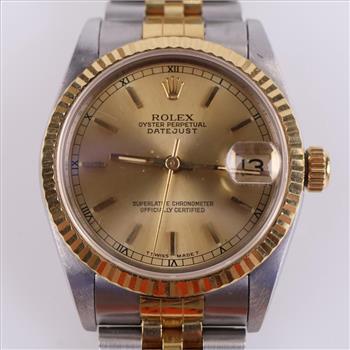 Rolex DateJust 18kt Gold Watch - Evaluated By Our Certified Gemologist- AGS/GIA