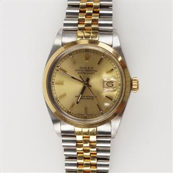 Rolex DateJust 18kt Gold Watch-Evaluated By Our Certified Gemologist-AGS/GIA