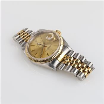 Rolex DateJust 18kt Gold Watch-Evaluated By Our Certified Gemologist-AGS/GIA
