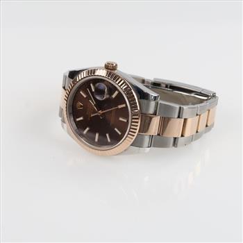 Rolex DateJust 18kt Rose Gold Watch-Evaluated By Our Certified Gemologist-AGS/GIA