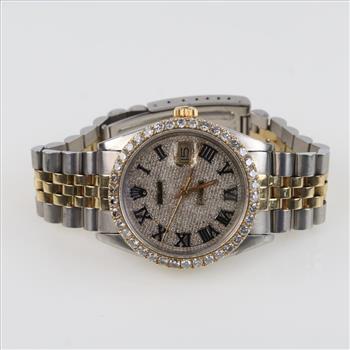 Rolex DateJust 2.28cts TW Diamond 14kt Gold Watch - Evaluated By Our Certified Gemologist - AGS/GIA