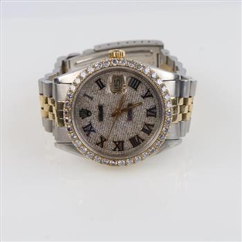 Rolex DateJust 2.28cts TW Diamond 14kt Gold Watch - Evaluated By Our Certified Gemologist - AGS/GIA