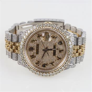 Rolex DateJust 6.23ctTW Diamond 18kt Gold Watch - Evaluated By Our Certified Gemologist-AGS/GIA