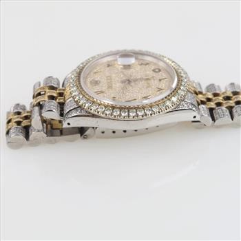 Rolex DateJust 6.23ctTW Diamond 18kt Gold Watch - Evaluated By Our Certified Gemologist-AGS/GIA