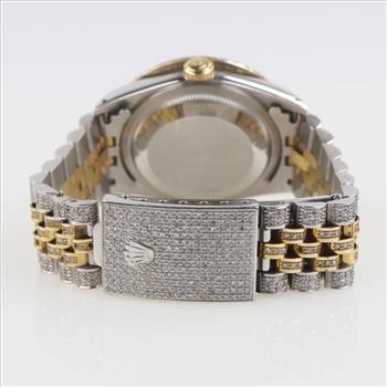 Rolex DateJust 6.23ctTW Diamond 18kt Gold Watch - Evaluated By Our Certified Gemologist-AGS/GIA