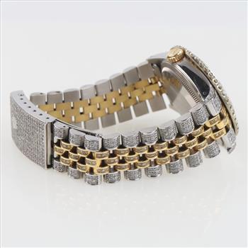 Rolex DateJust 6.23ctTW Diamond 18kt Gold Watch - Evaluated By Our Certified Gemologist-AGS/GIA