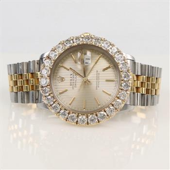 Rolex DateJust 6.50cts TW Diamond Watch-Evaluated By Our Certified Gemologist-AGS/GIA