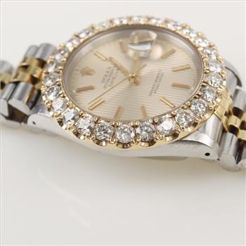 Rolex DateJust 6.50cts TW Diamond Watch-Evaluated By Our Certified Gemologist-AGS/GIA