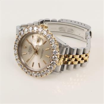 Rolex DateJust 6.50cts TW Diamond Watch-Evaluated By Our Certified Gemologist-AGS/GIA