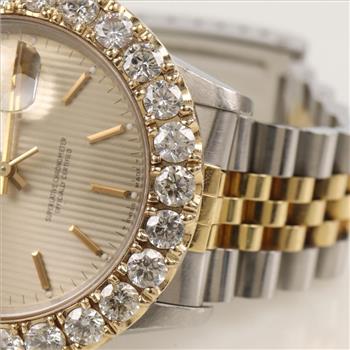 Rolex DateJust 6.50cts TW Diamond Watch-Evaluated By Our Certified Gemologist-AGS/GIA