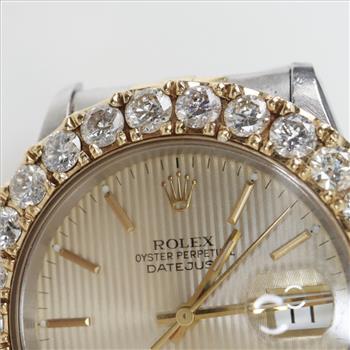 Rolex DateJust 6.50cts TW Diamond Watch-Evaluated By Our Certified Gemologist-AGS/GIA