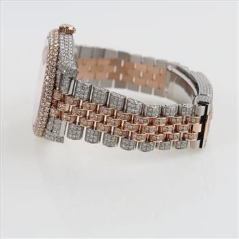 Rolex DateJust 8.53ctTW Diamond Stainless 18kt Rose Gold Watch - Evaluated By Certified Gemologist