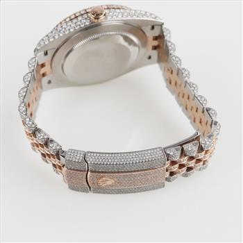 Rolex DateJust 8.53ctTW Diamond Stainless 18kt Rose Gold Watch - Evaluated By Certified Gemologist