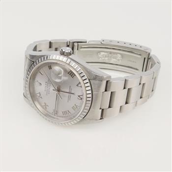 Rolex Datejust Silver Dial Watch - Evaluated By Our Certified Gemologist-AGS/GIA