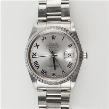 Rolex Datejust Silver Dial Watch - Evaluated By Our Certified Gemologist-AGS/GIA