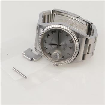 Rolex Datejust Silver Dial Watch - Evaluated By Our Certified Gemologist-AGS/GIA