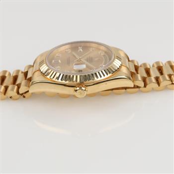 Rolex Oyster Perpetual Day-Date 18kt Gold Watch -Evaluated By Our Certified Gemologist-AGS/GIA