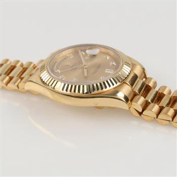Rolex Oyster Perpetual Day-Date 18kt Gold Watch -Evaluated By Our Certified Gemologist-AGS/GIA
