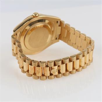 Rolex Oyster Perpetual Day-Date 18kt Gold Watch -Evaluated By Our Certified Gemologist-AGS/GIA