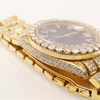 Rolex President 17.44cts TW Diamond 18kt Gold Watch-Evaluated By Our Certified Gemologist-AGS/GIA