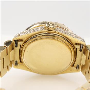 Rolex President 17.44cts TW Diamond 18kt Gold Watch-Evaluated By Our Certified Gemologist-AGS/GIA