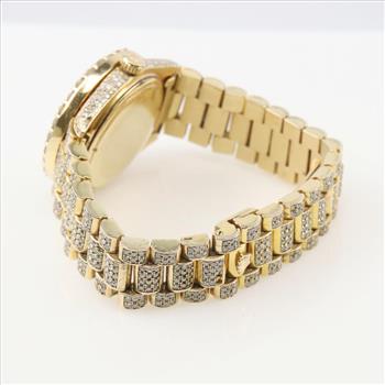 Rolex President 17.44cts TW Diamond 18kt Gold Watch-Evaluated By Our Certified Gemologist-AGS/GIA