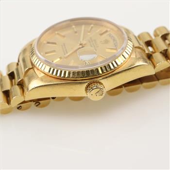 Rolex President 18kt Gold Watch - Evaluated By Our Certified Gemologist - A.G.S. / G.I.A.