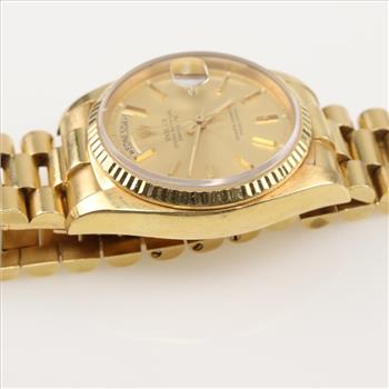 Rolex President 18kt Gold Watch - Evaluated By Our Certified Gemologist - A.G.S. / G.I.A.