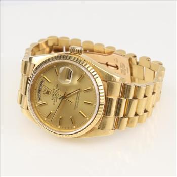 Rolex President 18kt Gold Watch - Evaluated By Our Certified Gemologist - A.G.S. / G.I.A.